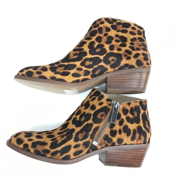 1. State Animal Print Leather Block Heel Booties Women’s Size 8 Statement - Picture 8 of 11